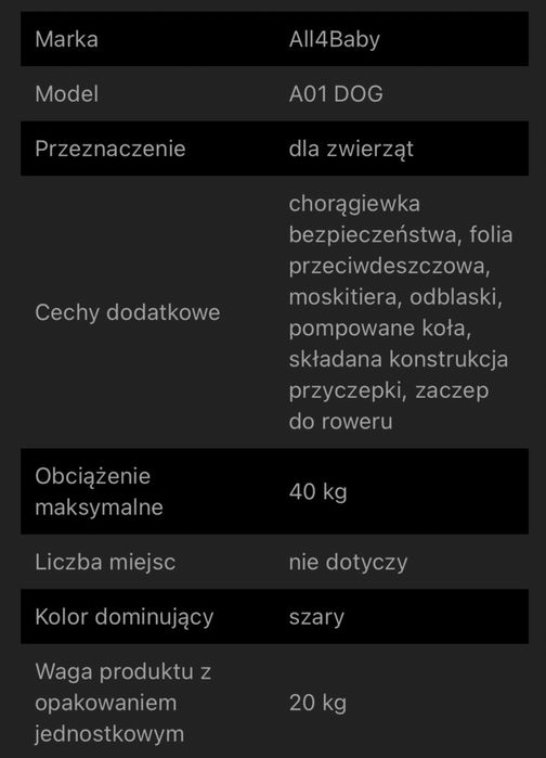 Przyczepka rowerowa dla psa