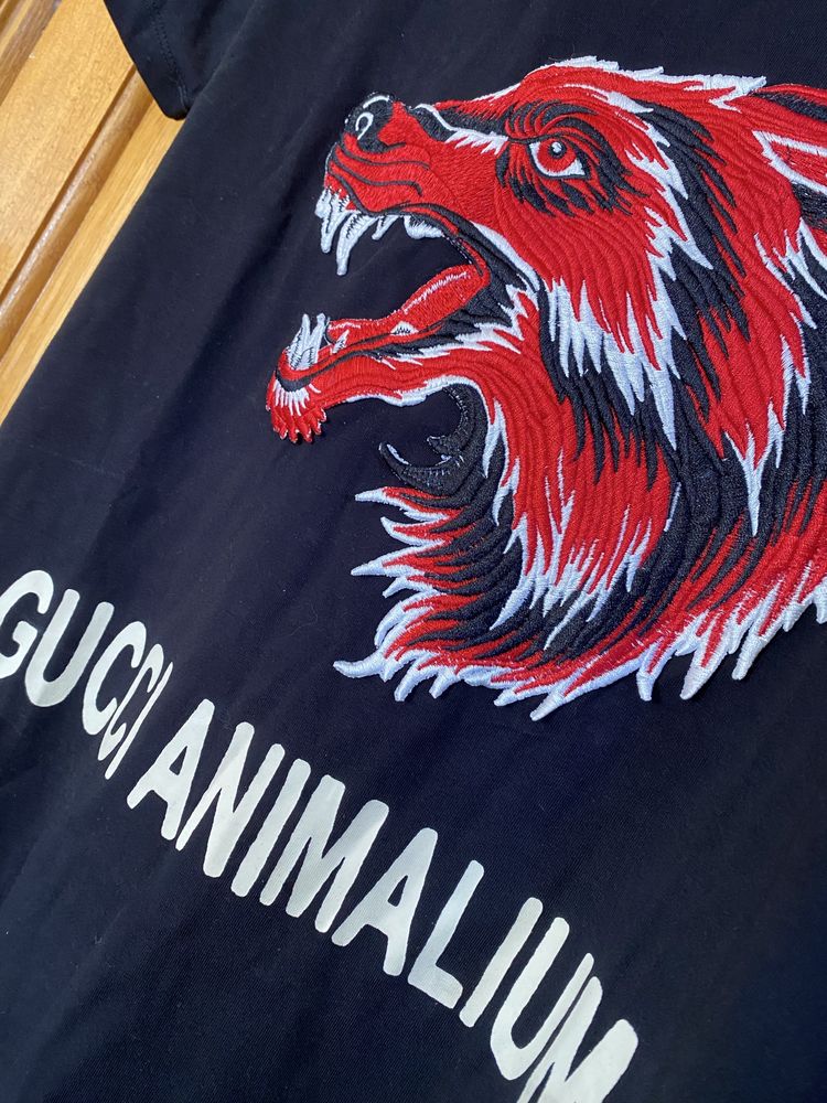 Футболка gucci red wolf size S