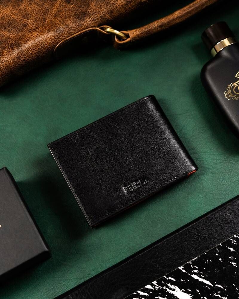 niewielki, skórzany portfel męski z systemem rfid - peterson