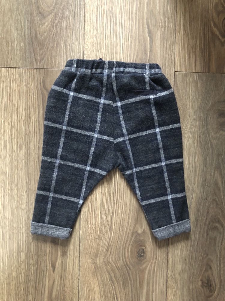 Zara Spodnie haremki joggers spodenki w kratę miękkie leginsy 74 cm