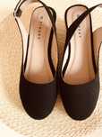 Buty na koturnie Espadryle - czarne - jak nowe / 38