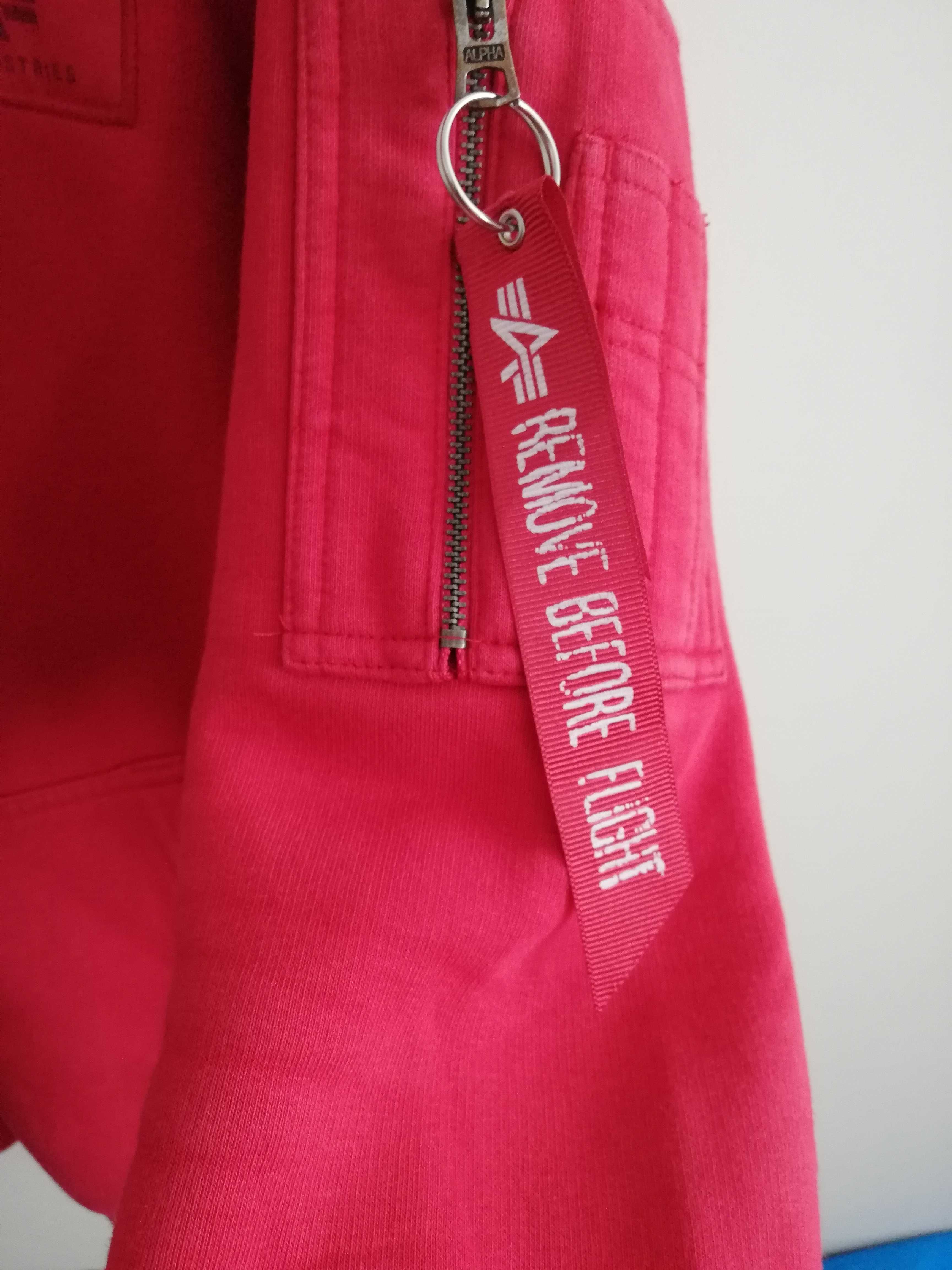 bluza Alpha Industries M 38 czerwona bluza Alpha Backprint Hoodie M 38