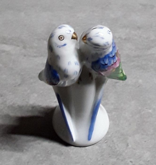 Escultura miniatura de par de periquitos da Vista Alegre - Calypso