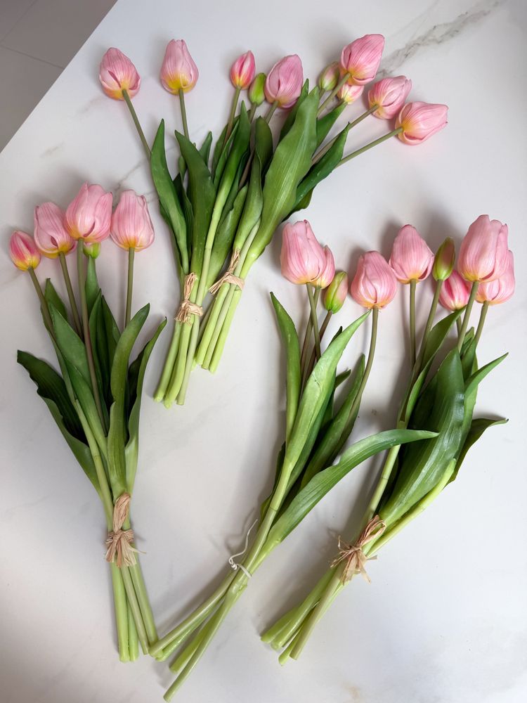 Bukiet tulipanów 5 pęczków tulipany silikonowe różowe home&you