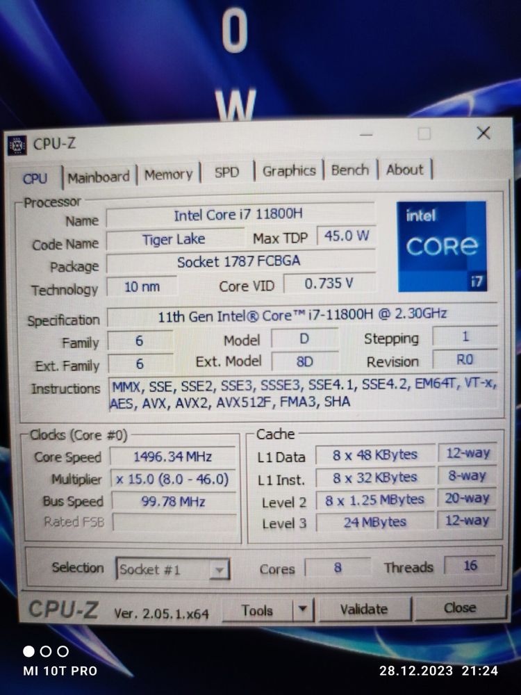 Ноутбук Hp 17 i7 11800H 2.30Ghz