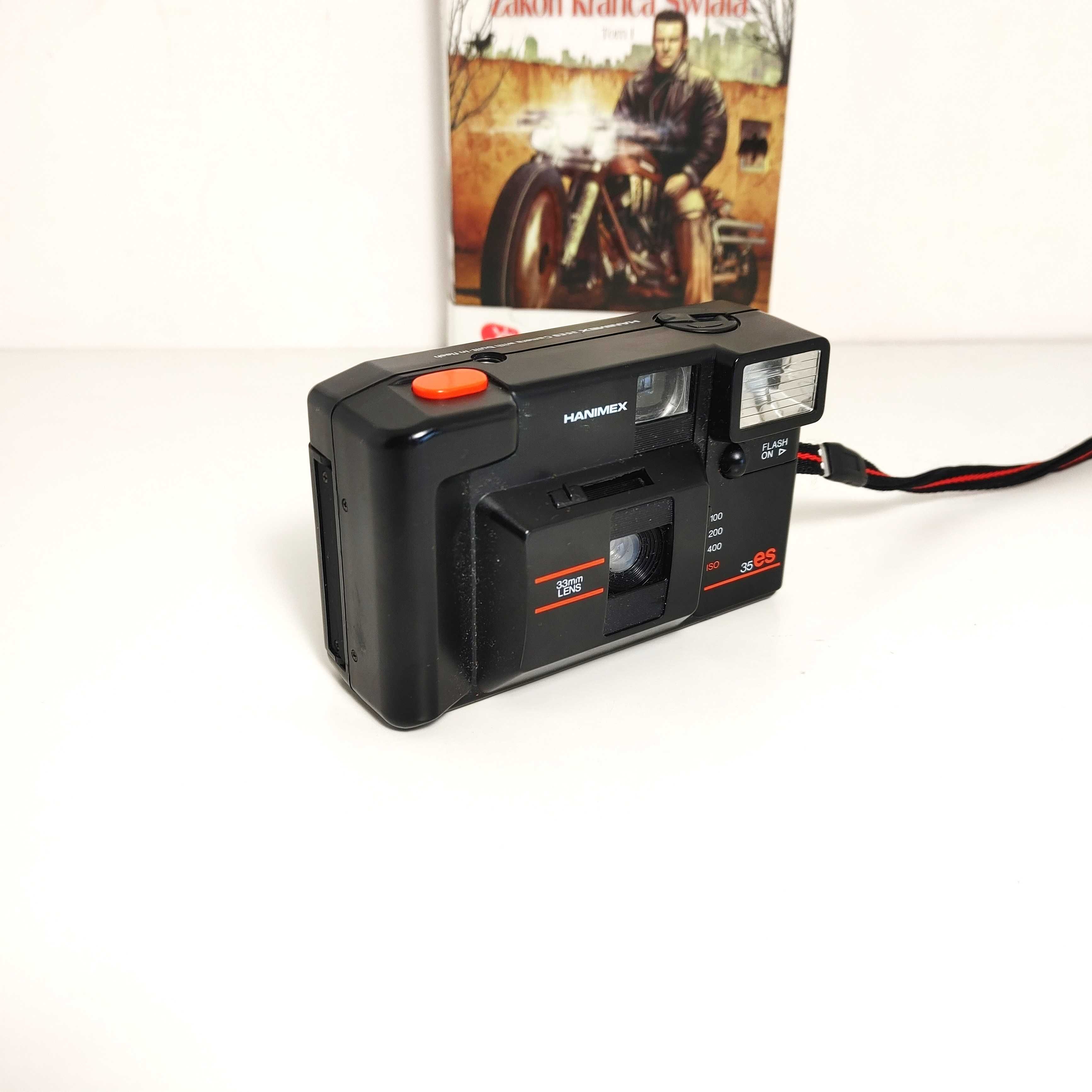 Designerski kompaktowy aparat analogowy HANIMEX 35es lata 80 te XX w