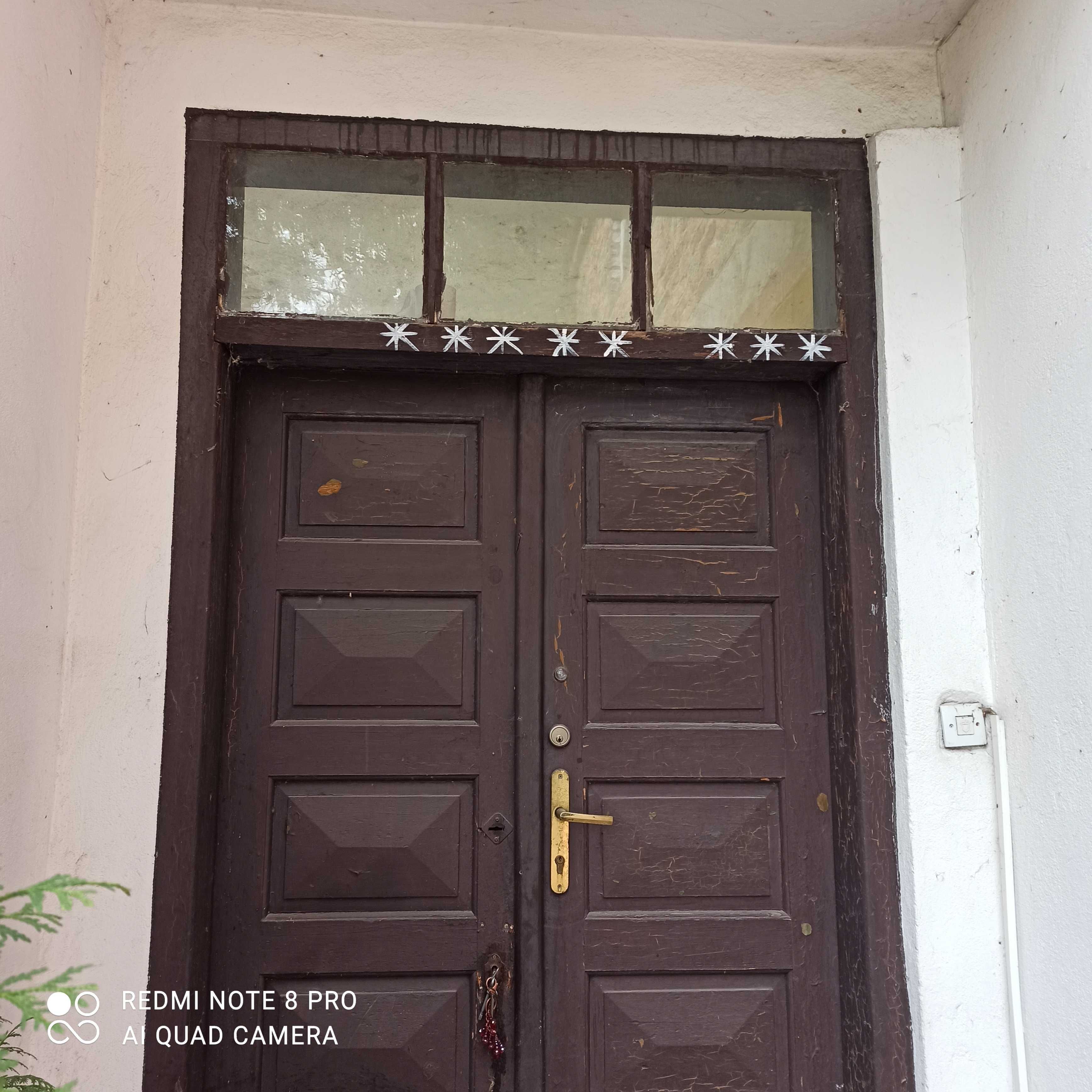Stare drewniane drzwi zewnętrzne retro vintage 130x200 cm