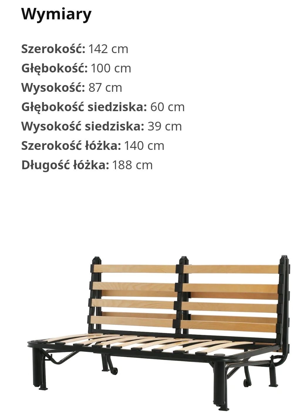 LYCKSELE LOVAS sofa rozkładana IKEA łóżko