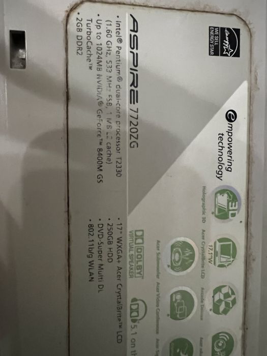 Aspire 7720zG на детали