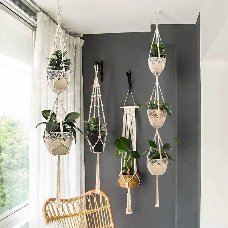 Decoração/suporte em Macramé