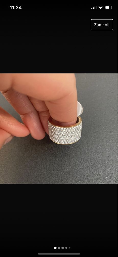 Złota obrączka pierścionek 2 cm