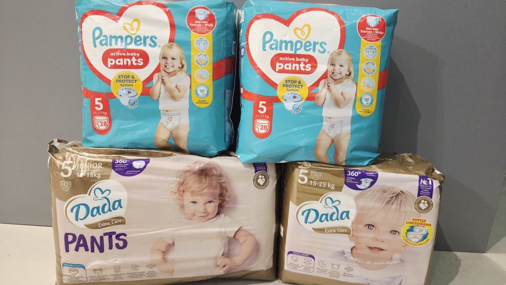 Pampersy Pants rozmiar 5 – 134 sztuki! Pampers + Dada Extra Care