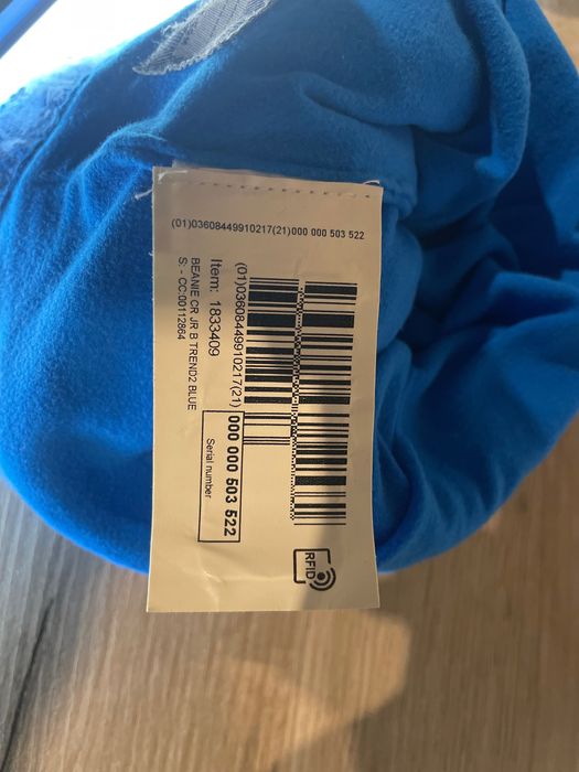 Niebieska czapka zimowa z pomponem Wed'ze – miękka, ciepła, jak nowa