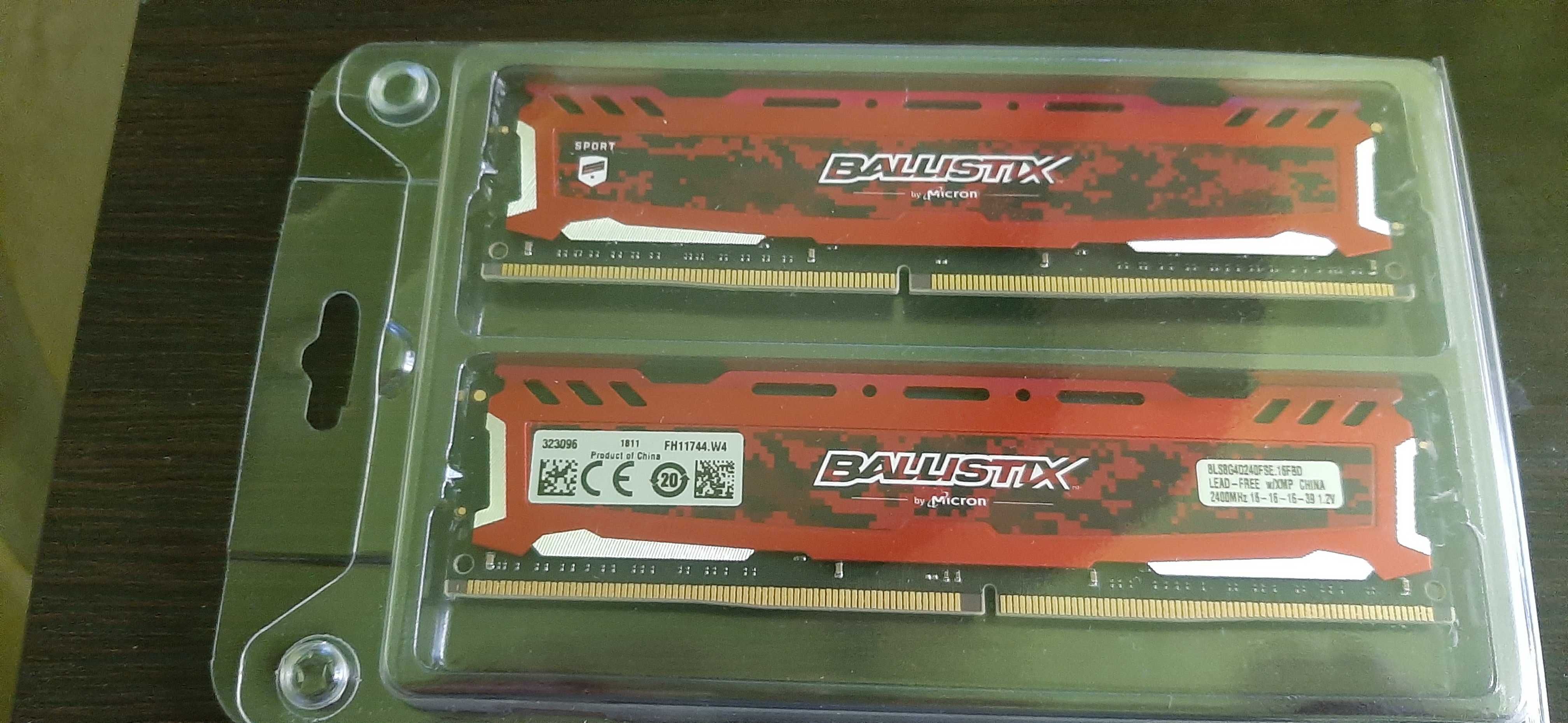 2 sztuki Crucial 8GB 2400MHz Ballistix Sport LT Red CL16