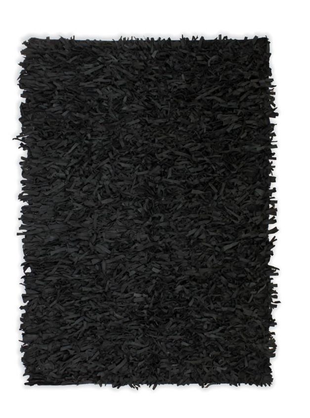 Tapete Shaggy couro genuino 160x230 (em preto ou castanho)