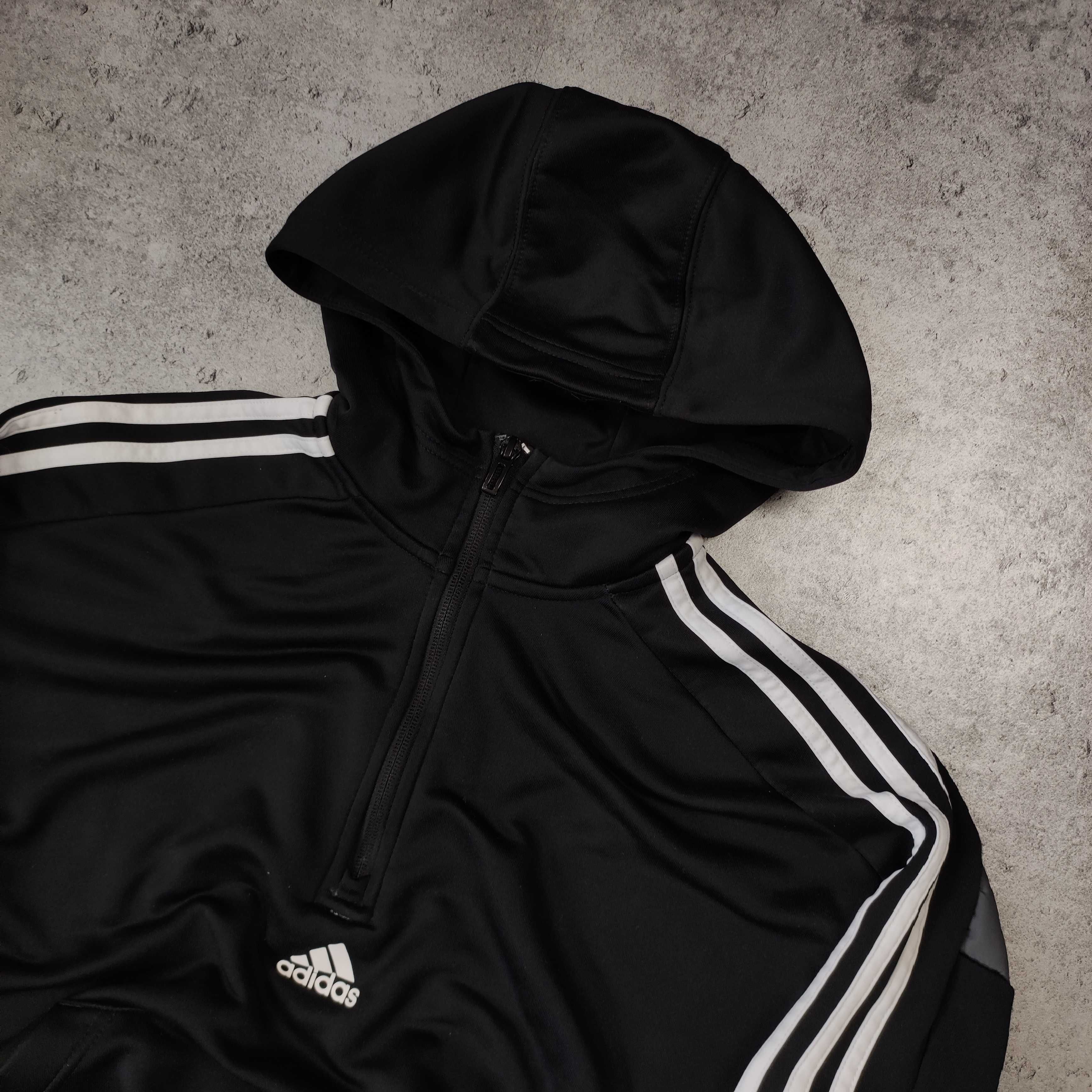 MĘSKA Bluza Sportowa Rozpinana z Kapturem Hoodie Adidas 3 Paski Clima