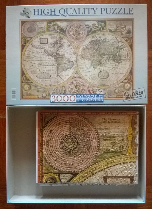 Puzzle 3000 Peças - Mapa Mundo Antigo (Montado)