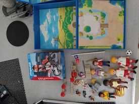 Playmobil zestaw: Zamek, rycerze, motocyklista, piłkarz, piraci