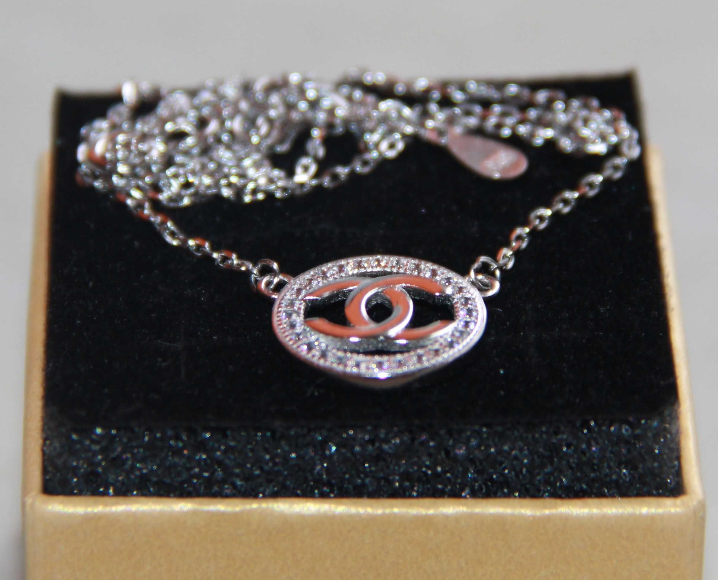 Chanel Srebro 925 srebrny łańcuszek naszyjnik kolia Chanelka cc