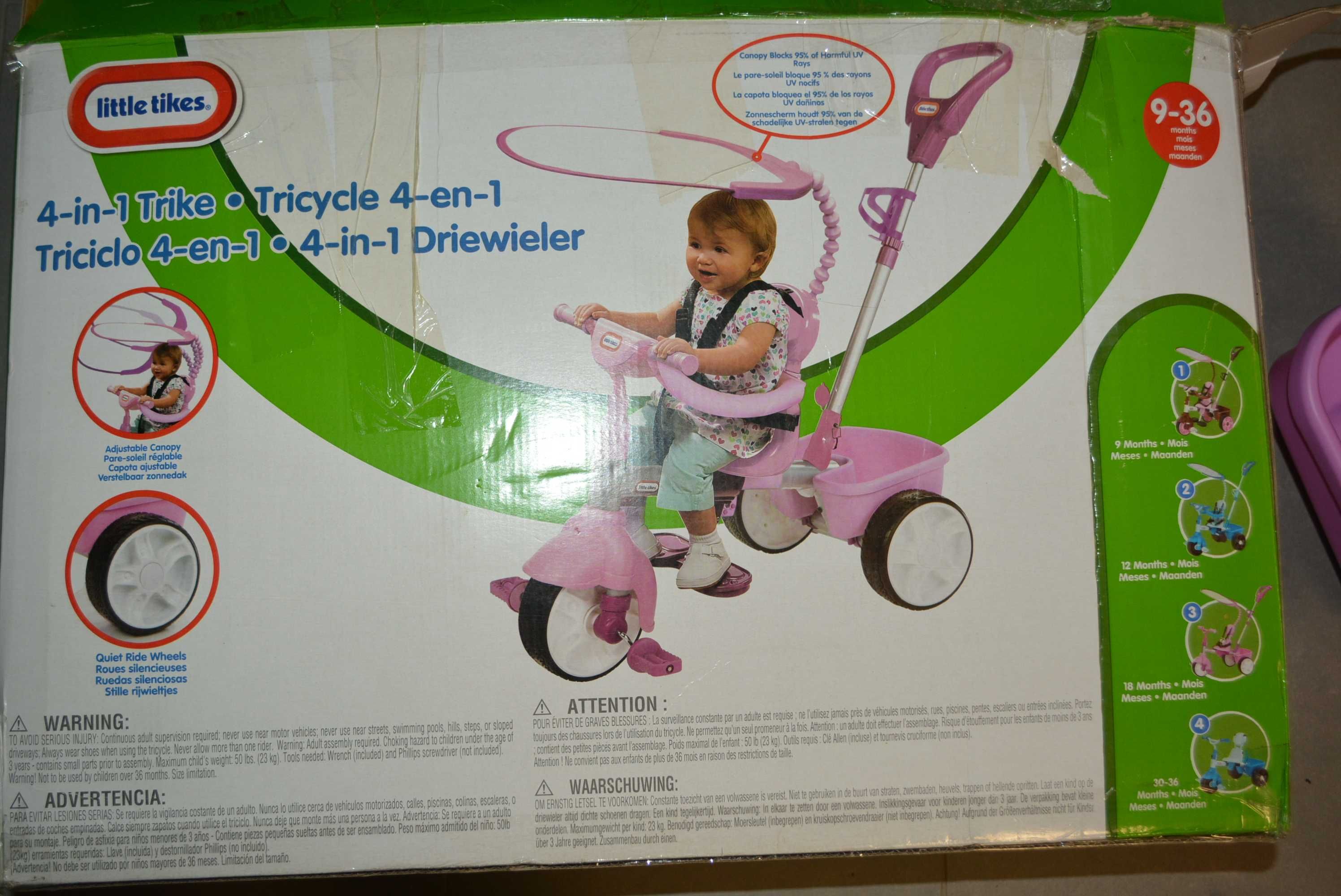 Rowerek LITTLE TIKES 4w1 różowy rower trójkołowy