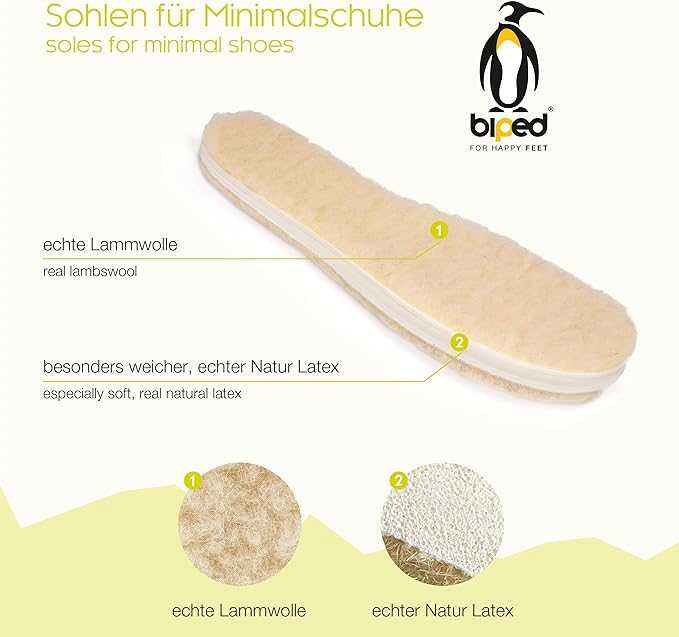 2 pary wkładki dziecięce z wełny jagnięcej i naturalnego lateksu R24