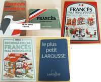 Conjunto de livros/guias para aprender francês + dic. peq. Larousse