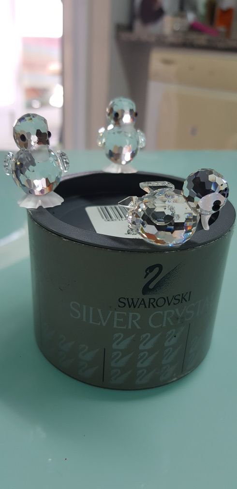 Cristal Swarovski- Coleção animais miniaturas -Patinhos conjunto 3