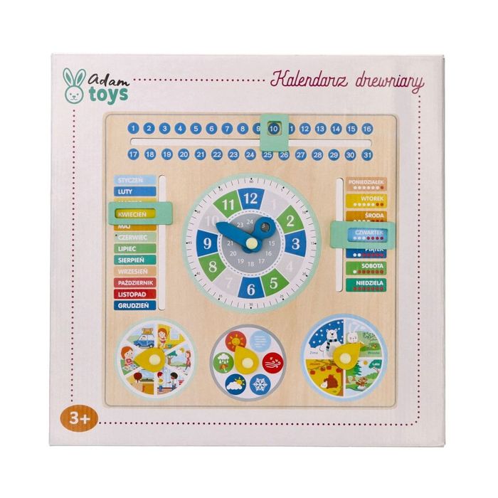 Drewniany Kalendarz Edukacyjny - Tablica Dla Dzieci