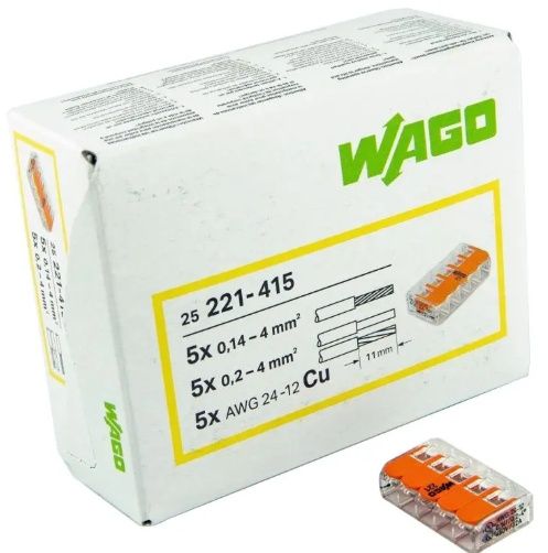 Ultimas unidades!! Ligador wago 5x2,5/4  25 unidades