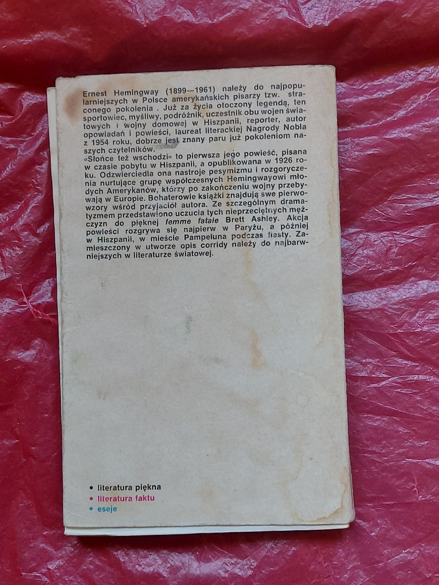 Książka Słońce też wschodzi 1958rok