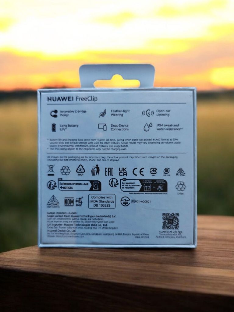 Huawei FreeClip TWS Bluetooth 5.3 Black EU. Гарантія