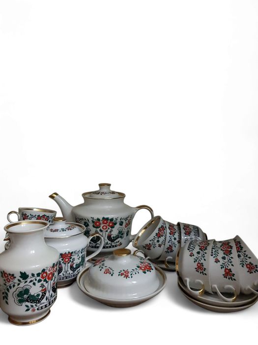 Чайний сервіз "Райські птахи" , речі СРСР, Тернопільський фарфоровий