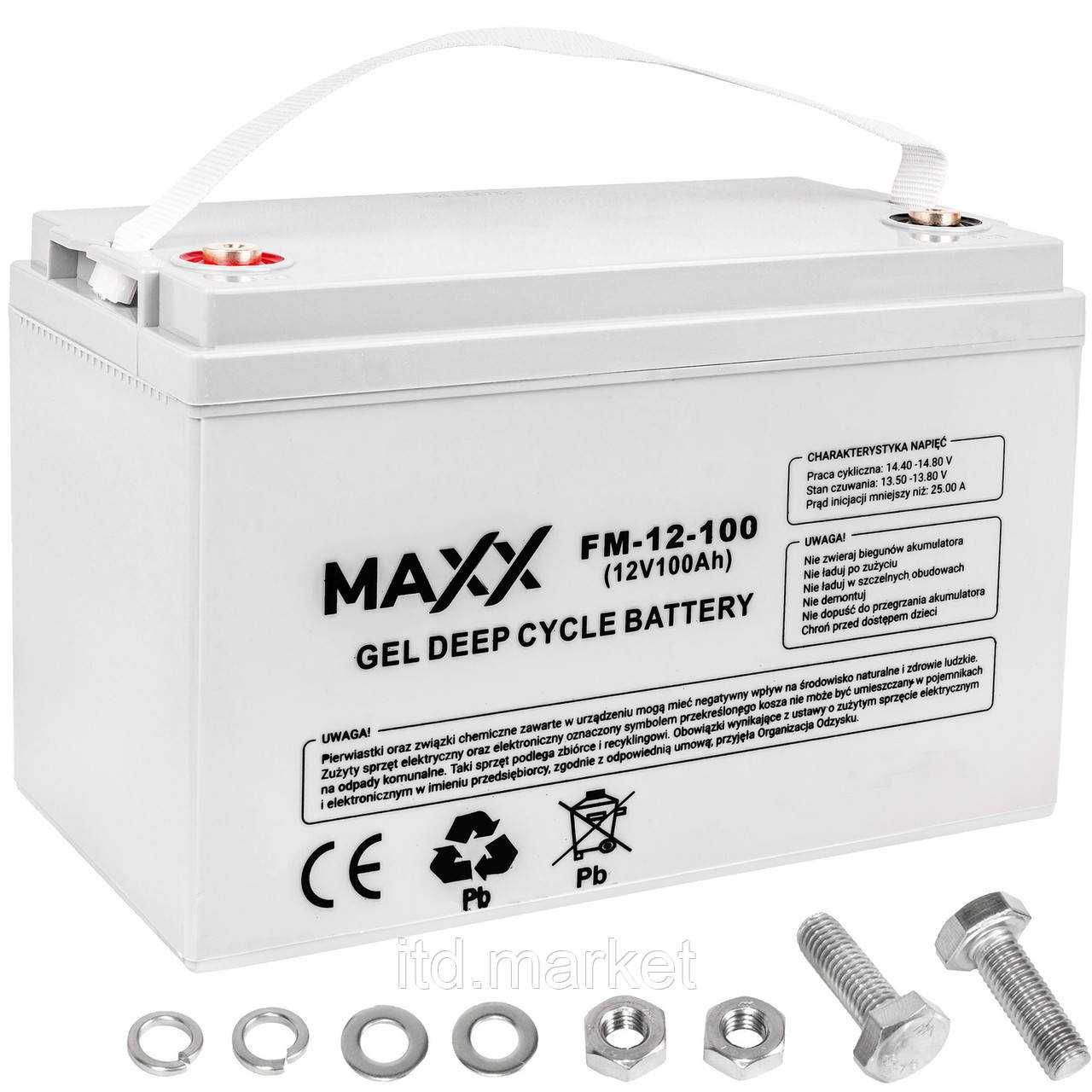 Акумулятор гелевий Maxx FM-12-100 GEL DEEP CYCLE BATTERY 12V 100Ah