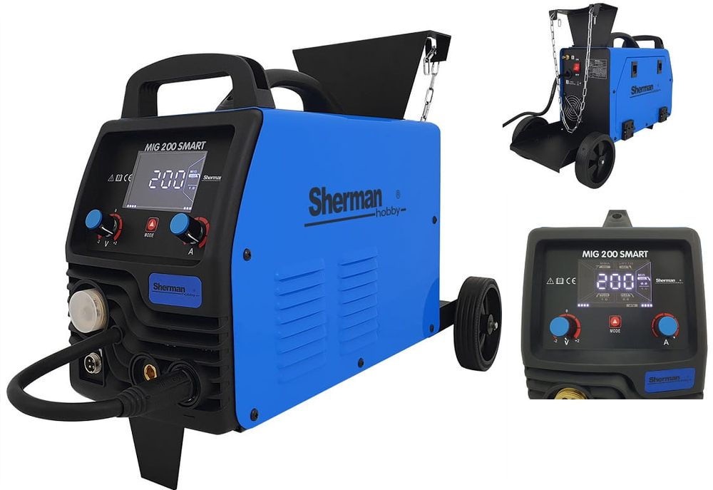 Spawarka MIG 200 SMART + wózek Synergiczna 3w1 MIG/MAG MMA TIG