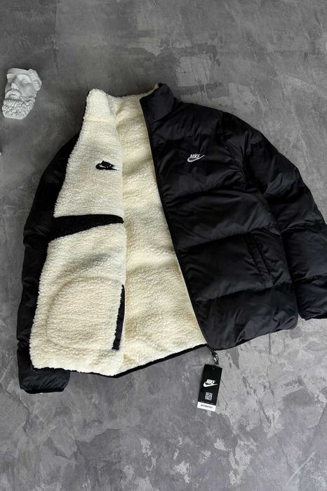 Nike двухстороння куртка, зимняя двухсторонняя курточка тепла зимова