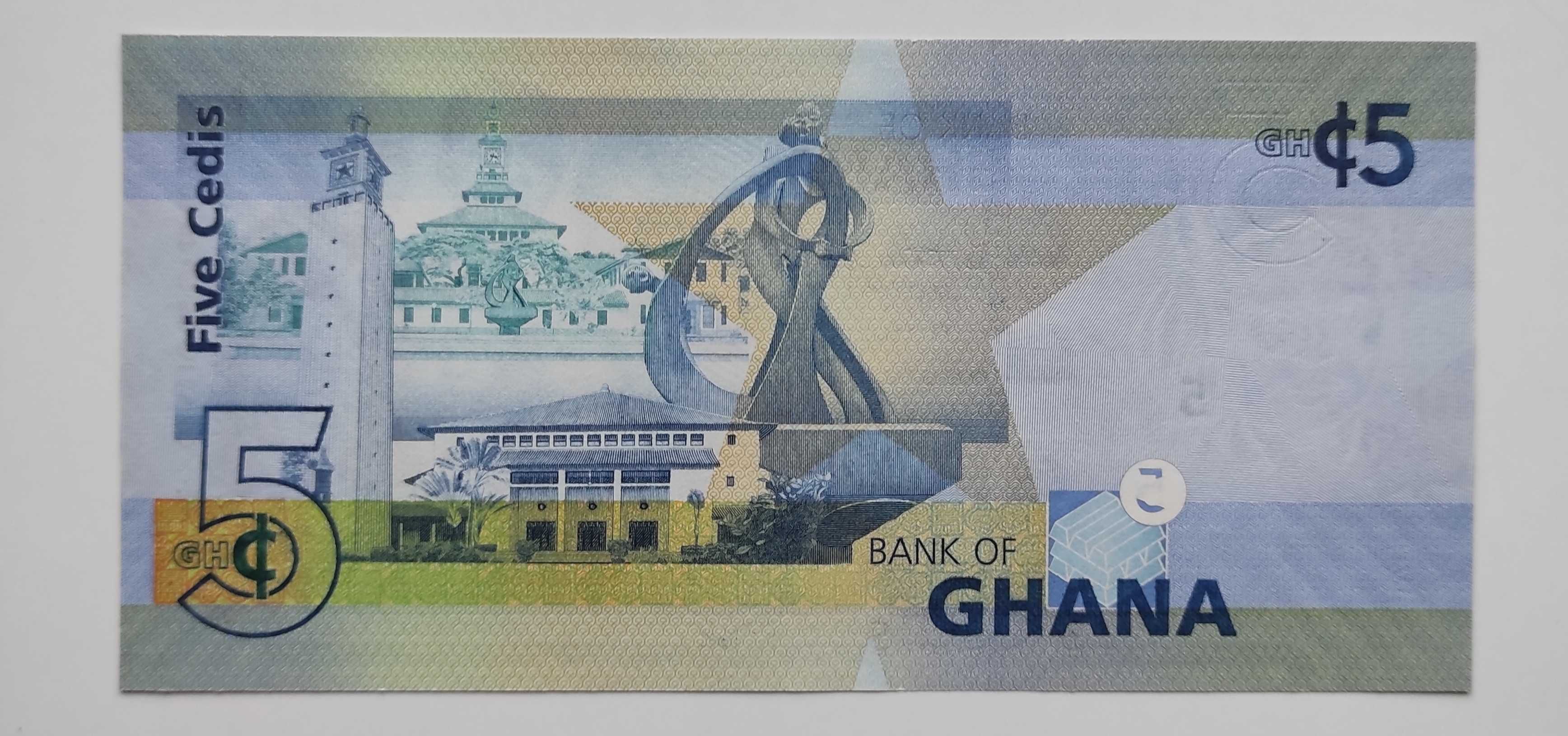 Banknot 5 cedis Ghana UNC 2015