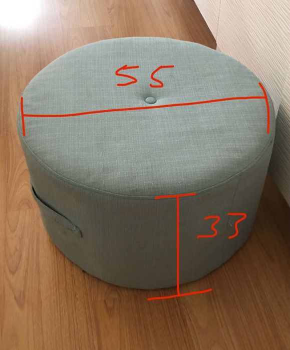 Pufe azul esverdeado