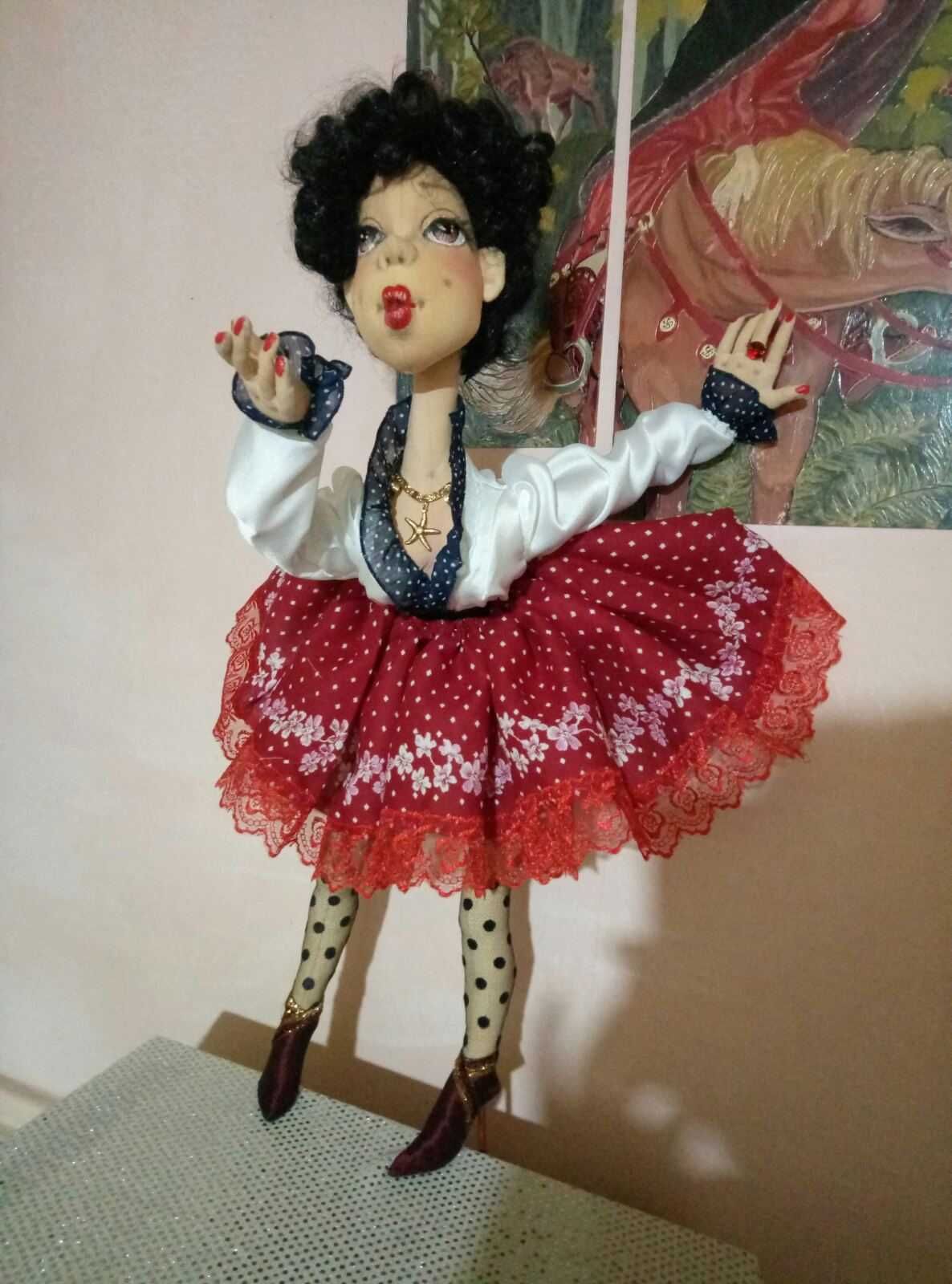 ЗОЛОТАЯ РЫБКА - текстильная интерьерная кукла - декор подарок