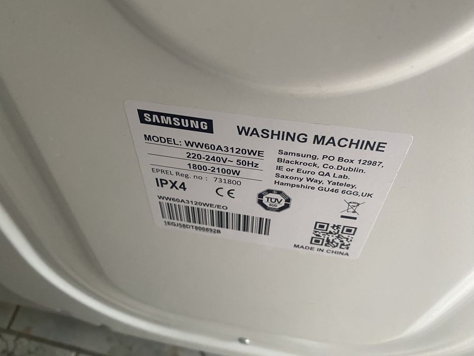 Uszkodzona pralka Samsung WW60A3120WE