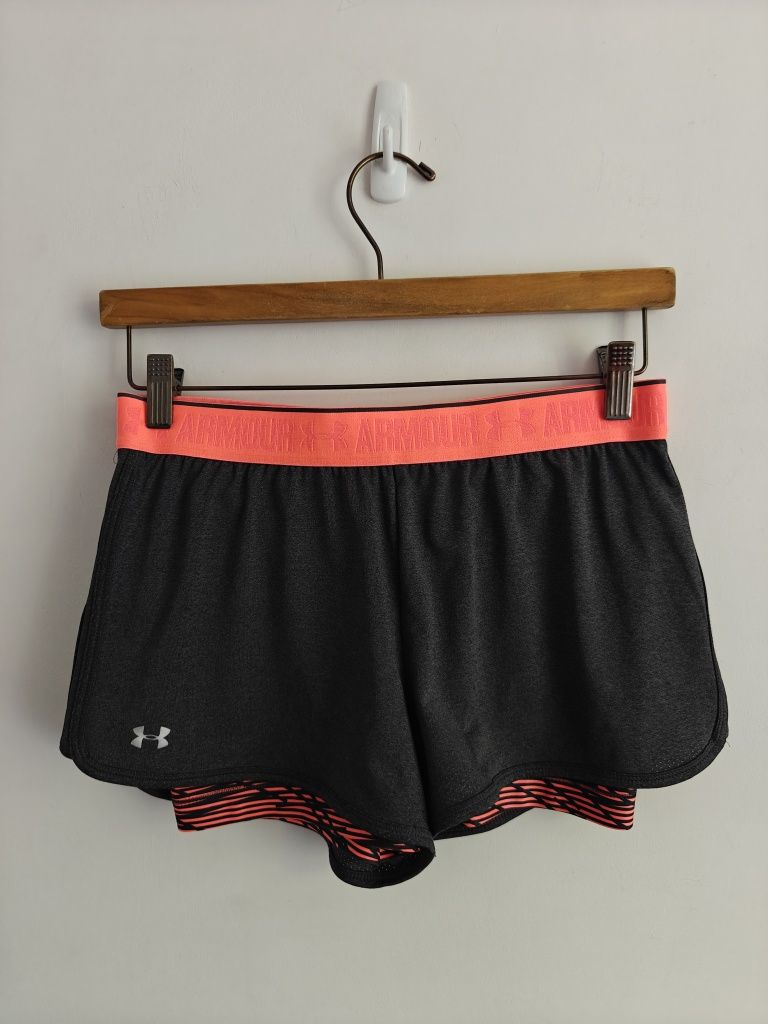 Under Armour krótkie spodenki + legginsy sportowe damskie S/M