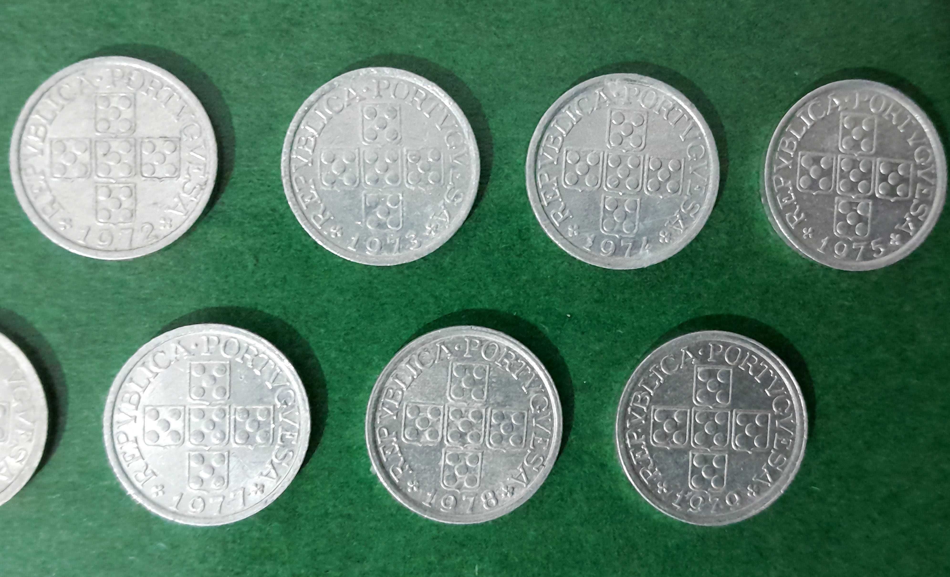 Moedas de 10 centavos 1971 a 1979 (alumínio) da República Portuguesa