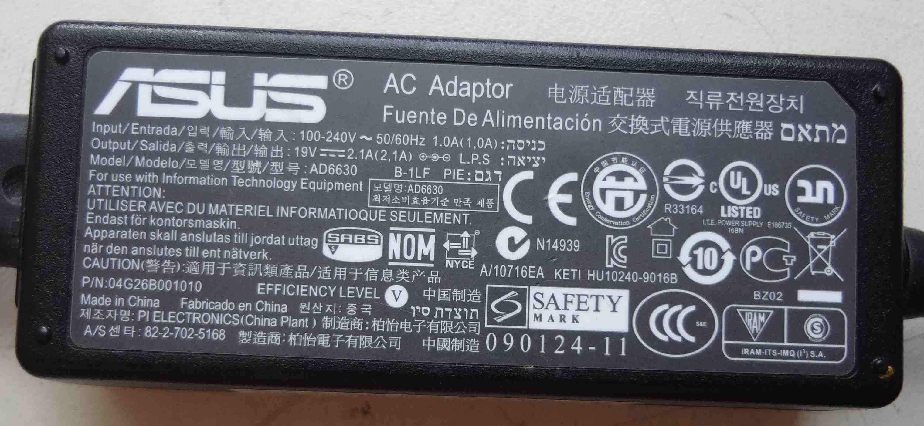 Блок питания Asus 19V 2.1A AD6630 адаптер