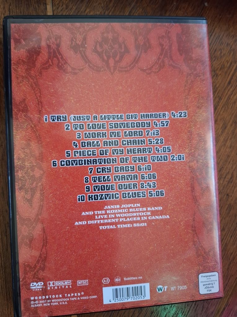 DVD Janis Joplin And The Kozmic Blues Band in Woodstock 2007 WT 7905