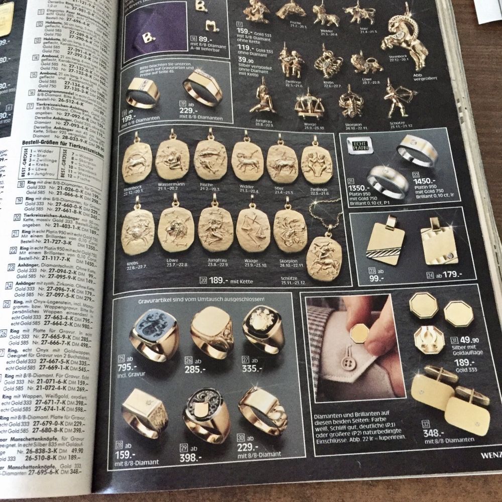 Немецкий каталог ювелирных изделий Венс WENZ 1990 г - Германия