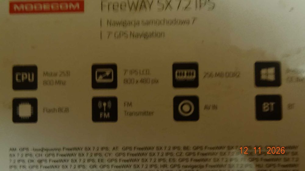 Nawigacja Modecom FreeWay 7.2 IPS  MapFactor  IGO