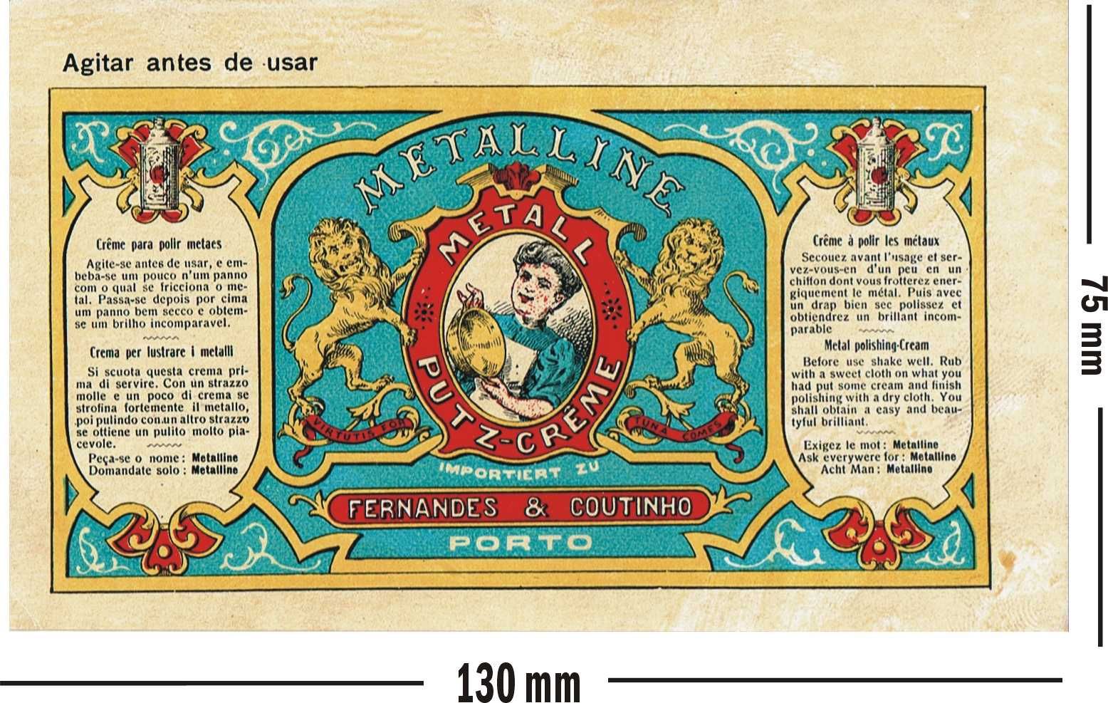 3 Rótulos antigos de Metalline - Porto - anos 20/30