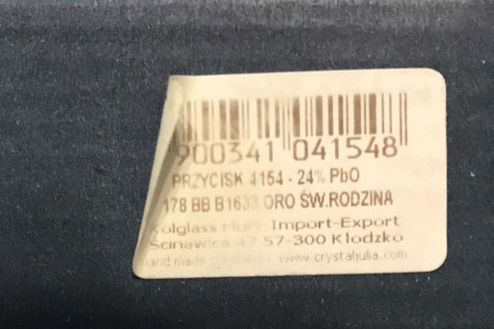 Przycisk Święta Rodzina kryształ PREZENT ŚLUBNY