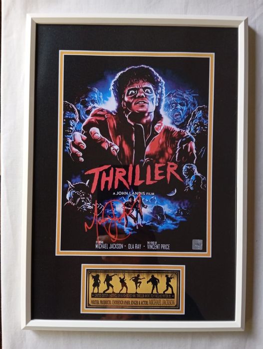 Moldura "King of Pop" - Michael Jackson's Thriller com Autógrafo (A4)