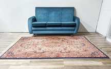 Sofá vintage veludo azul