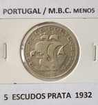 4 Moedas 5 escudos da 2ª República Portuguesa " Emissão Anual Prata "